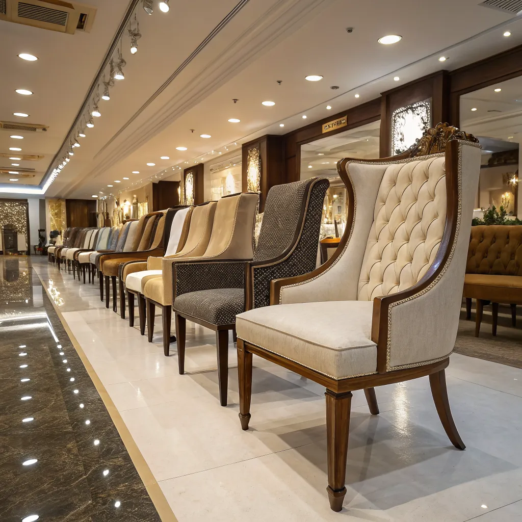 Luxury chair showroom interior